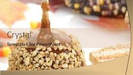  Presentation with halloween - Presentation design enhanced with halloween-treats-on-white-background background and a coral colored foreground