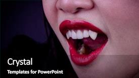  Presentation with vampire - Slides with halloween vampire woman over black background background and a black colored foreground