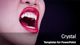 Presentation with vampire - Beautiful slides featuring halloween vampire woman over black background backdrop and a black colored foreground