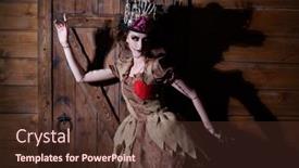  Presentation with old house - PPT theme featuring halloween-voodoo-tales-a-beautiful background and a tawny brown colored foreground