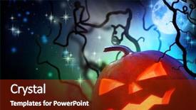  Presentation with halloween animated - Cool new PPT theme with halloween backdrop and a crimson colored foreground