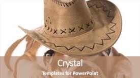  Presentation with cowboy hat - Slide deck with hallowen - dog wearing cowboy hat background and a coral colored foreground