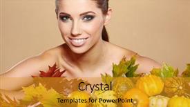  Presentation with autumn leaves - PPT layouts featuring crack dry on the ground high temperature background and a dark gray colored foreground