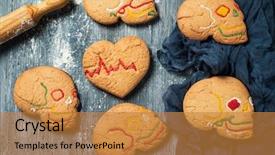  Presentation with heart - Cool new PPT theme with view of a homemade heart backdrop and a gold colored foreground