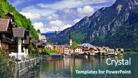  Presentation with alps - Cool new PPT layouts with hallstatt - small scenic village backdrop and a ocean colored foreground