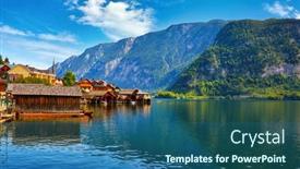  Presentation with forests - Beautiful slide deck featuring hallstatt-austria-antique-famous-village backdrop and a ocean colored foreground