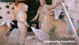  Presentation with nativity - Beautiful PPT layouts featuring hallstatt-austria-december-13-nativity backdrop and a coral colored foreground