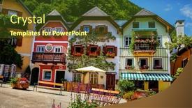  Presentation with colorful history diversity - Audience pleasing presentation consisting of hallstatt-austria-scenic-postcard-view backdrop and a tawny brown colored foreground