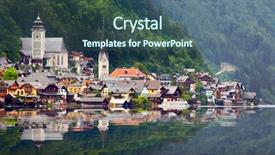  Presentation with salt lake city - Slide deck featuring hallstatt city in salzkammergut austria background and a ocean colored foreground