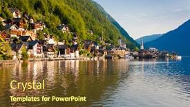  Presentation with wudang mountain - Colorful PPT layouts enhanced with hallstatt-mountain-village-in-austrian backdrop and a tawny brown colored foreground