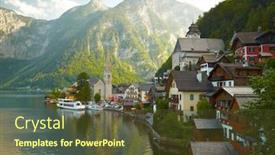  Presentation with village - Cool new theme with summer salzburg salzburger land austria - hallstatt mountain village backdrop and a tawny brown colored foreground