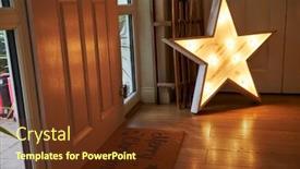  Presentation with illuminated - Beautiful slide deck featuring hallway of home decorated for christmas with illuminated star backdrop and a tawny brown colored foreground
