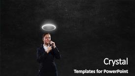  Presentation with announcing - Beautiful PPT theme featuring halo - announcing her impressive speech backdrop and a black colored foreground