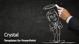  Presentation with chalk - Cool new PPT theme with halo - funny businessman chalk drawing mixed backdrop and a dark gray colored foreground