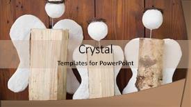  Presentation with angel - Cool new presentation design with three angel made of wood backdrop and a coral colored foreground