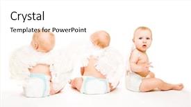  Presentation with angel baby - Slide deck having three baby angels background and a white colored foreground