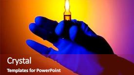  Presentation with abstract technology engineering and science - Amazing slides having halo effect - hand with ampule on abstract backdrop and a  colored foreground