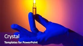 Presentation with science biology cell abstract - Theme consisting of halo effect - hand with ampule on abstract background and a  colored foreground