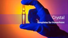  Presentation with abstract - Presentation theme featuring halo effect - hand with ampule on abstract background and a navy blue colored foreground