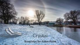  Presentation with effect - PPT theme featuring halo-effect-around-the-sun background and a light blue colored foreground