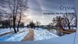  Presentation with effect - Amazing PPT theme having halo-effect-around-the-sun backdrop and a seafoam green colored foreground