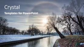  Presentation with effect - PPT theme with halo-effect-around-the-sun background and a gray colored foreground