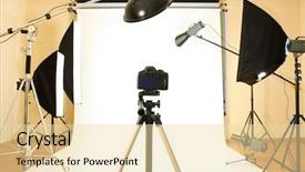  Presentation with lighting - Amazing slide deck having halogen - empty photo studio with lighting backdrop and a lemonade colored foreground
