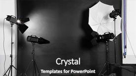  Presentation with lighting - Audience pleasing presentation consisting of halogen - empty photo studio with lighting backdrop and a dark gray colored foreground