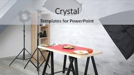  Presentation with shooting - Beautiful slides featuring halogen - interior of professional photo studio backdrop and a light gray colored foreground