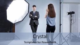  Presentation with professional - Slide set featuring halogen - model posing for professional photographer background and a light blue colored foreground