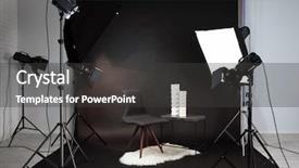  Presentation with lighting - PPT layouts enhanced with halogen - photo studio with modern interior background and a dark gray colored foreground