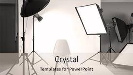  Presentation with lighting - PPT layouts having halogen - professional photo studio with lighting background and a lemonade colored foreground