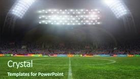  Presentation with football stadium - Slide set enhanced with halogen - stadium abstract football background and a tawny brown colored foreground