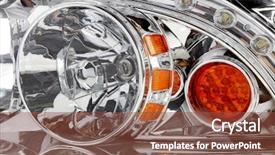  Presentation with element - Cool new presentation theme with halogen element - car headlight backdrop and a tawny brown colored foreground