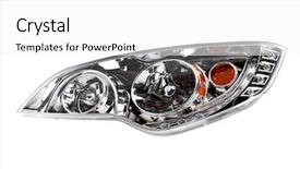  Presentation with element - Beautiful presentation design featuring halogen element - car headlight backdrop and a white colored foreground