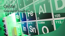  Presentation with element - Amazing slide set having halogen element - green periodical table backdrop and a seafoam green colored foreground