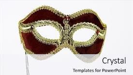 Presentation with carnival - Audience pleasing presentation theme consisting of carnival mask isolated backdrop and a sky blue colored foreground