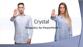  Presentation with employment law men women - Theme enhanced with halt - team of business men background and a  colored foreground