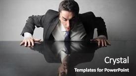  Presentation with reflex - Beautiful presentation theme featuring halusination - astonished businessman looking at his backdrop and a dark gray colored foreground