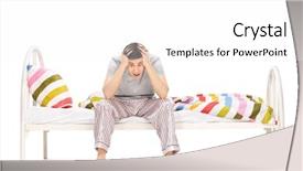  Presentation with bed - PPT theme enhanced with halusination - young guy in pajamas sitting background and a white colored foreground