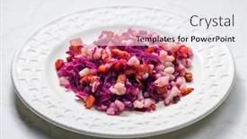  Presentation with cabbage - PPT theme enhanced with halusky-with-bacon-and-red background and a white colored foreground