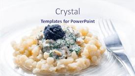  Presentation with caviar - PPT layouts with halusky-with-salmon-and-dill background and a sky blue colored foreground