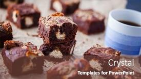  Presentation with halva - PPT layouts with halva brownie with tahini and cup of coffee - sweet food background and a tawny brown colored foreground