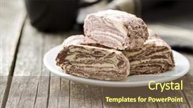  Presentation with halva - PPT theme enhanced with halva dessert slices with cocoa background and a violet colored foreground