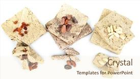 Presentation with halva - PPT layouts having halva isolated on white background background and a cream colored foreground