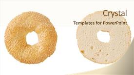  Presentation with bagel - Colorful presentation theme enhanced with halved bagel with sesame seeds backdrop and a cream colored foreground