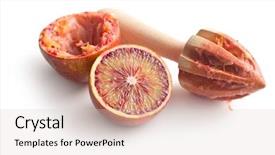  Presentation with blood - Slide set having halved blood orange and juicer background and a lemonade colored foreground