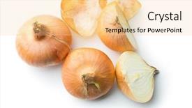  Presentation with onion - Cool new PPT theme with halved fresh onion on white backdrop and a blonde colored foreground