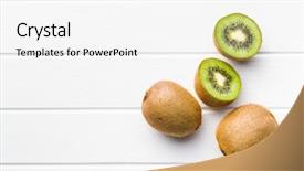  Presentation with kiwi - Beautiful presentation theme featuring halved kiwi fruit on white backdrop and a white colored foreground