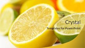  Presentation with lemon lime - Presentation design with halved lemon and lime background and a yellow colored foreground